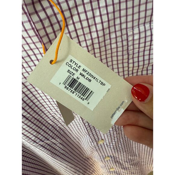 Peter Millar Men's Crown Sport Summer Comfort Long Sleeve Button Up Shirt Size M - Picture 6 of 6